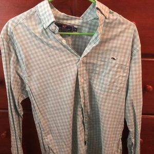 NWOT VINEYARD VINES green/gray plaid button up